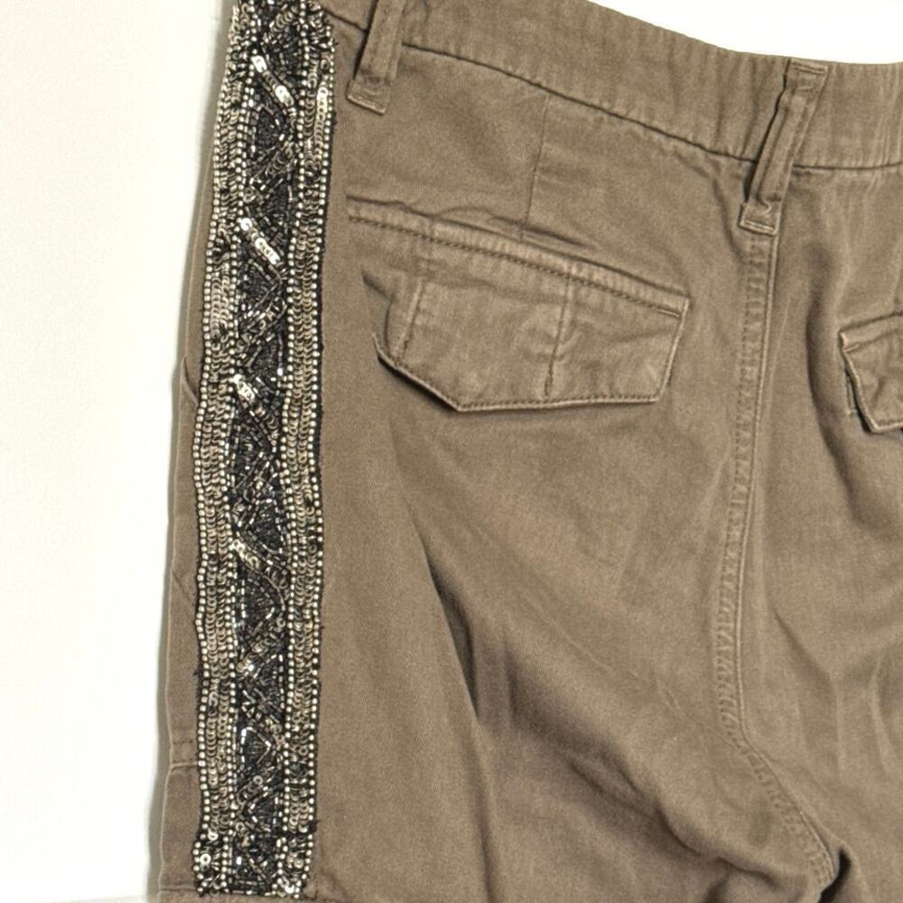 Joie Womens Embellished Utility Cargo Fatigue Olive Pant Size 4 - Picture 8 of 10